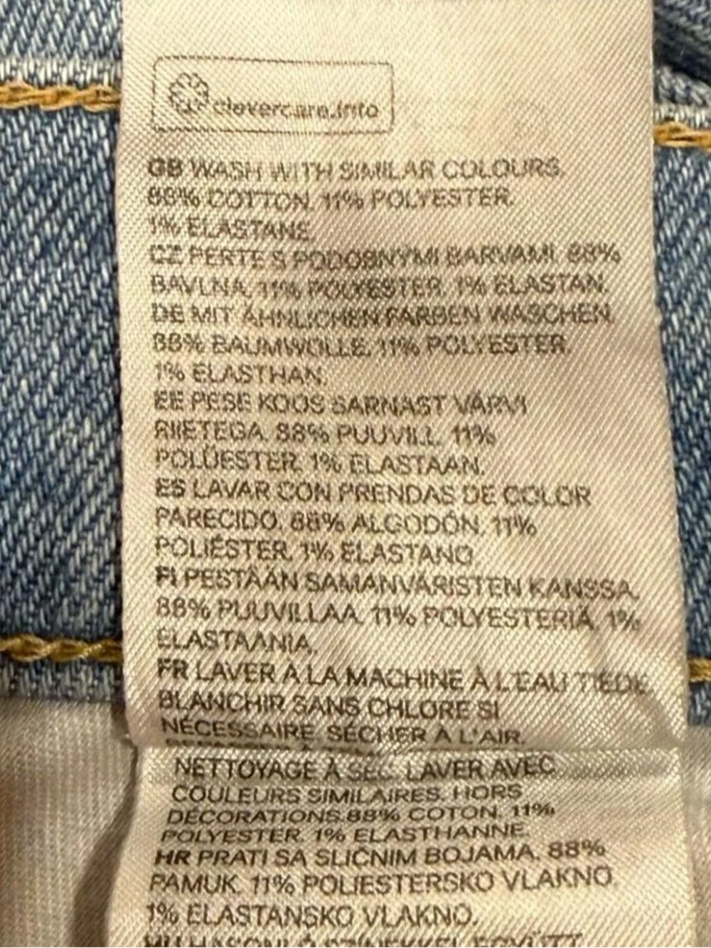 H&M Light Wash Frayed Hem Denim Shorts